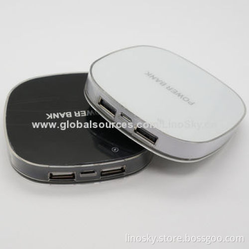 Dual USB port power bank with special stand design, LED torch supported, unbreakable shell